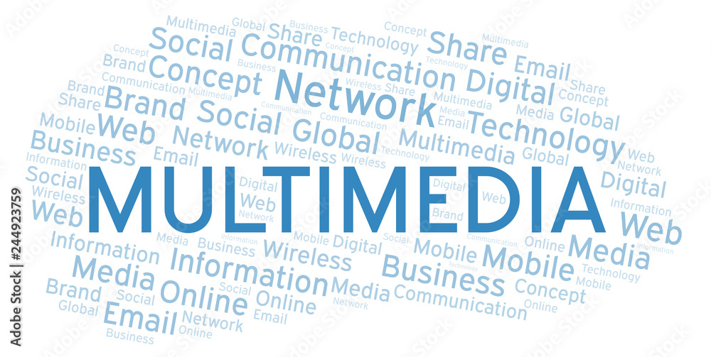 Multimedia word cloud. Multimedia word cloud.