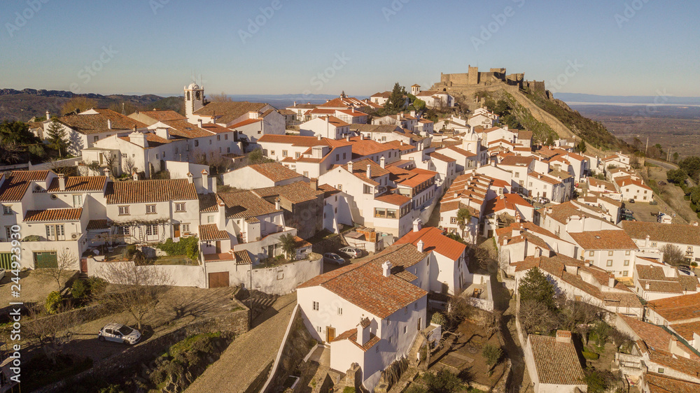 Aerial view of the Village Marvao Alentejo Portugal