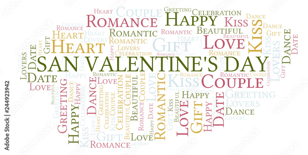 Fototapeta premium San Valentine's Day word cloud.