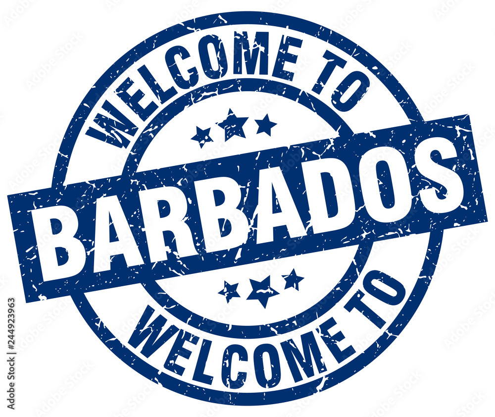welcome to Barbados blue stamp welcome to Barbados blue stamp