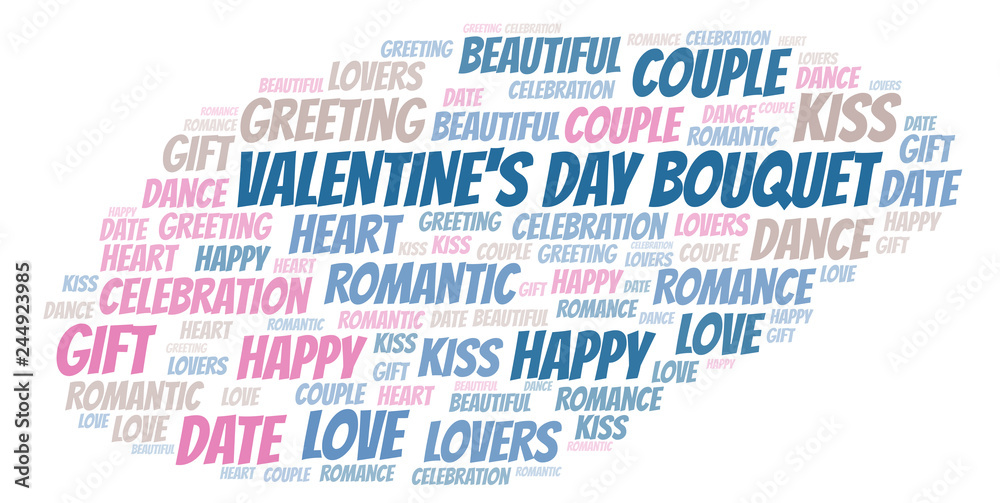 Obraz premium Valentine's Day Bouquet word cloud.