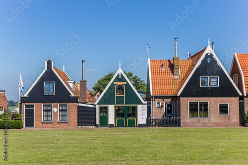 Traditional dutch houses in Oudeschild, Netherlands