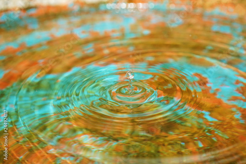 Water drop with colorful background
