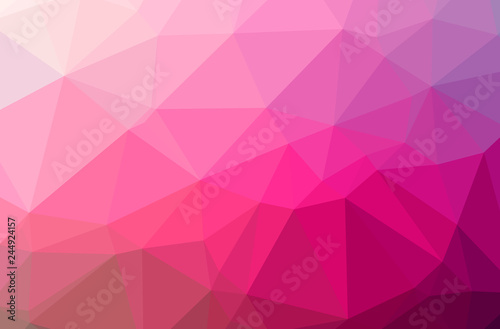 Illustration of abstract Pink horizontal low poly background. Beautiful polygon design pattern.