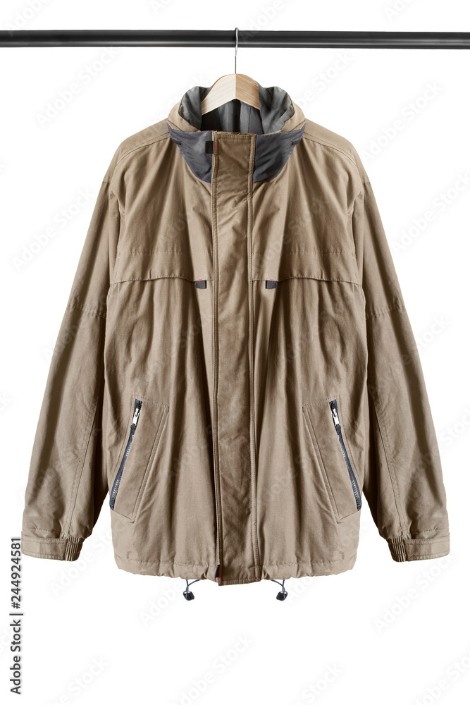 Jacket on clothes rack