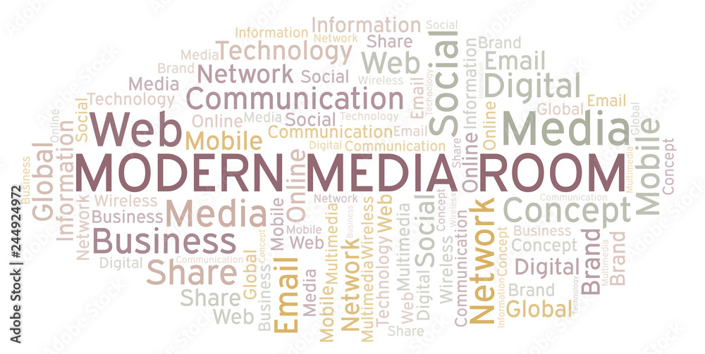 Modern Media Room word cloud.