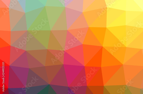 Illustration of abstract Blue, Orange, Pink, Purple, Red, Yellow horizontal low poly background. Beautiful polygon design pattern.