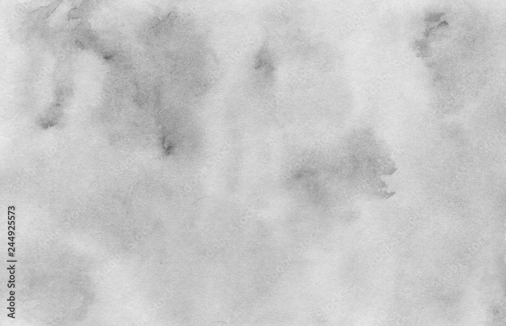Abstract dark and light gray watercolor background, wash technique