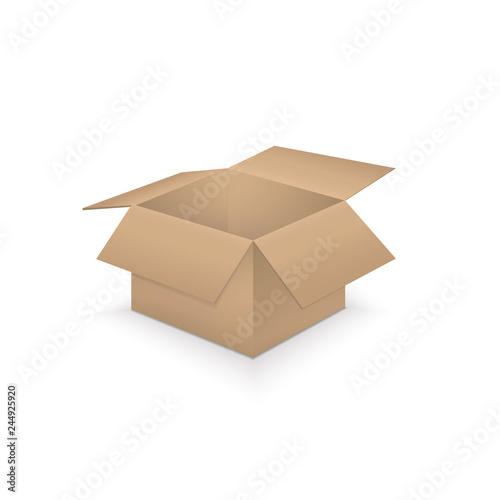 Open paper box on white background  vector illustration