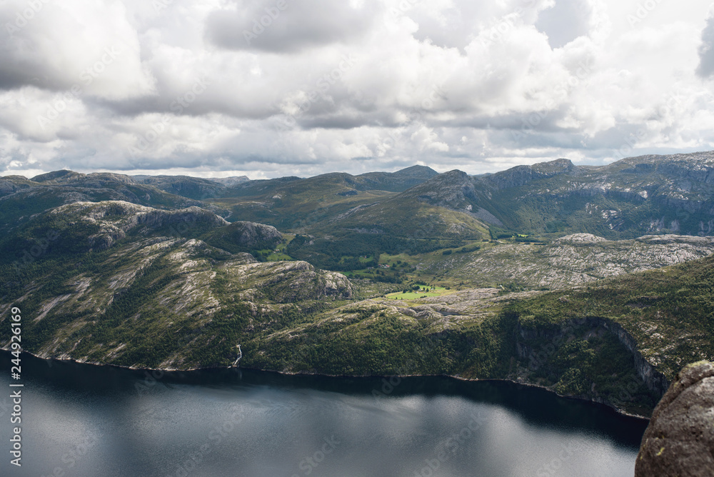 opposite side of fjord in Preikestolen