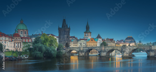 View of Charles bridge Prague  Czech Republic.