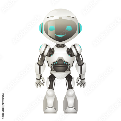 Technology mechanical artificial intelligence future robot scifi science fiction 3d design vector illustration