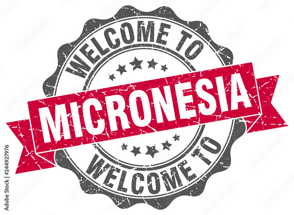Obraz premium Micronesia round ribbon seal