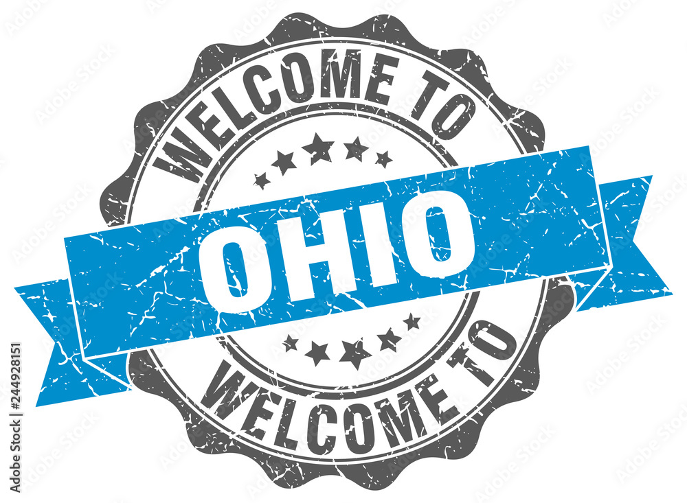 Obraz premium Ohio round ribbon seal