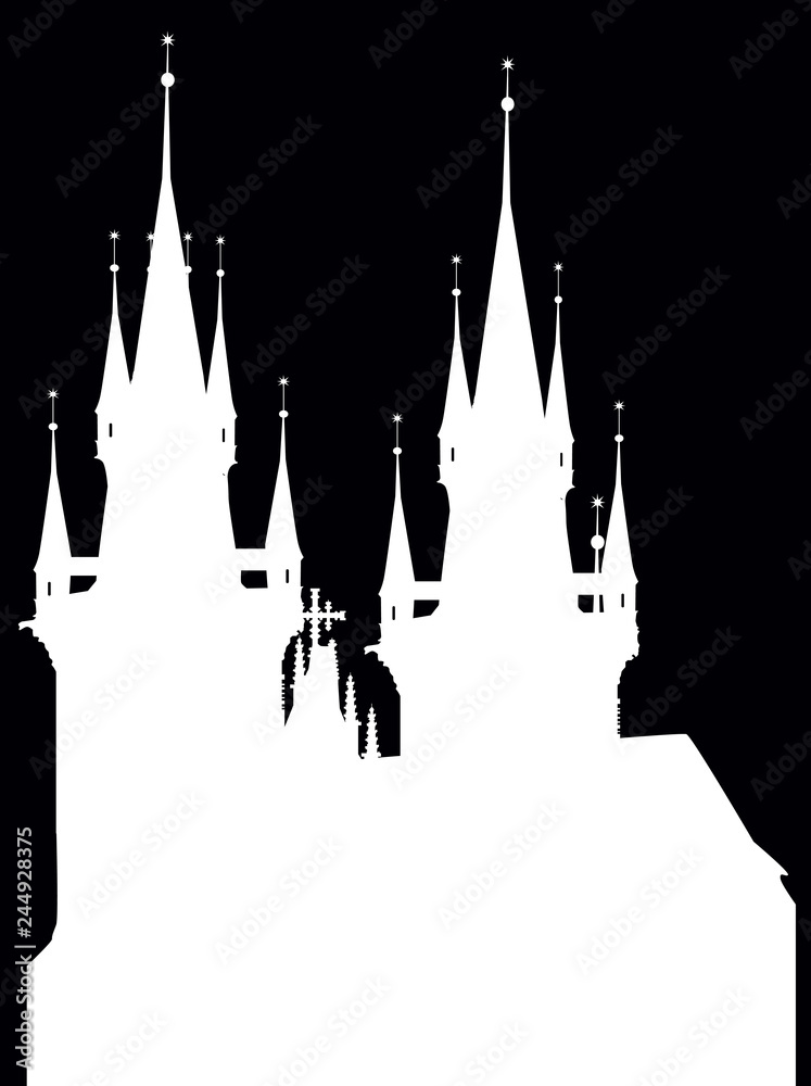Fototapeta premium white castle with two towers