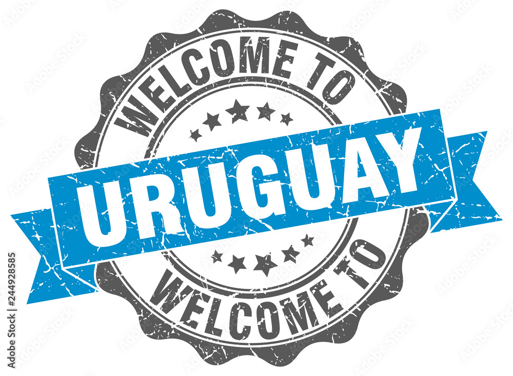 Fototapeta premium Uruguay round ribbon seal