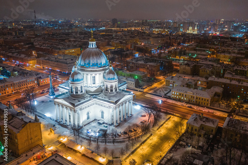 Trinity Cathedral in St. Petersburg. Night St. Petersburg