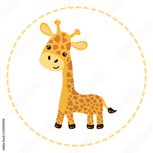 Fototapeta Naklejka Na Ścianę i Meble -  Giraffe cute vector character