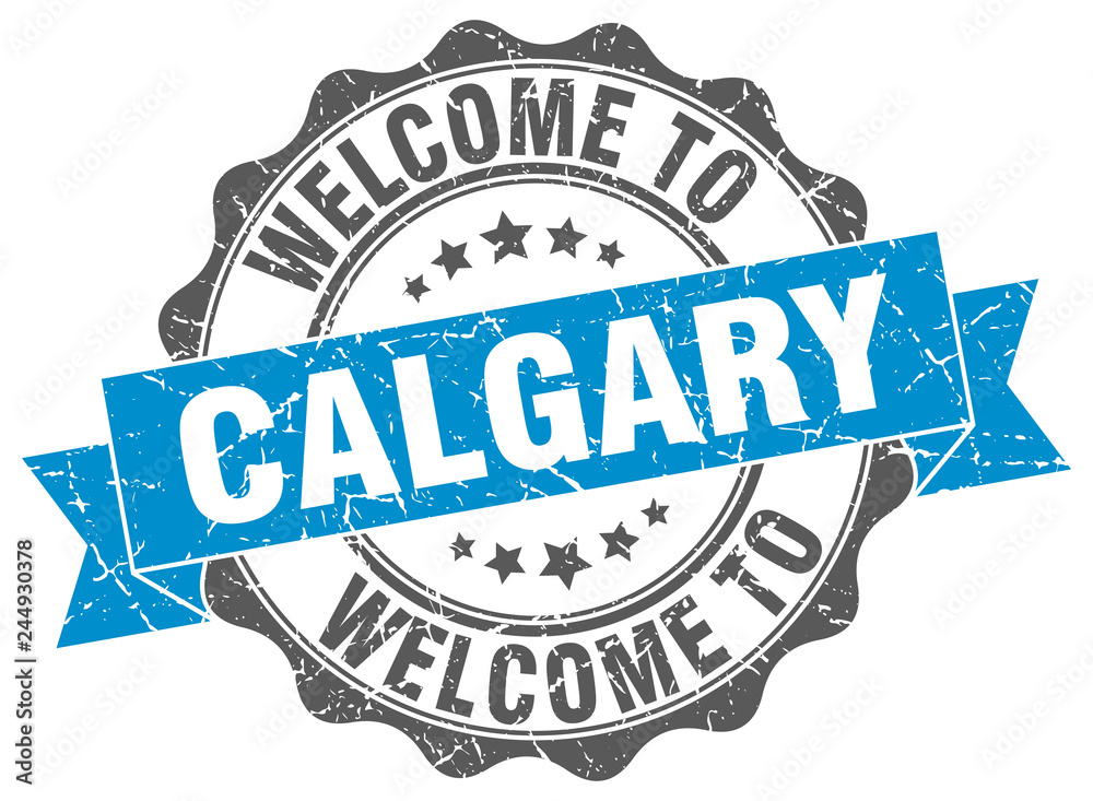 Obraz premium Calgary round ribbon seal