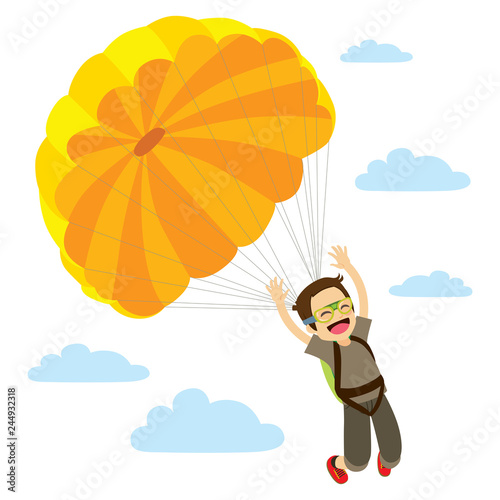 Skydiver Man Descending Happy