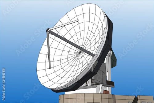 3D satellite dish vector