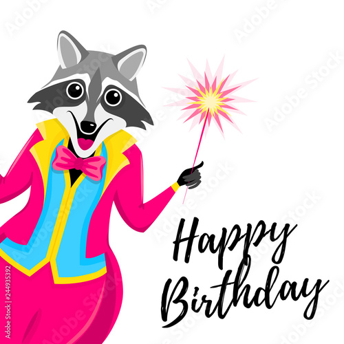 Raccoon birthday card