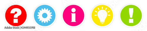 Buttons Question, Work, Information, Idea & Answer