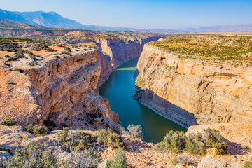 Fotobehang Canyon Bighorn Canyon rivier in Wyoming  © traveller70
