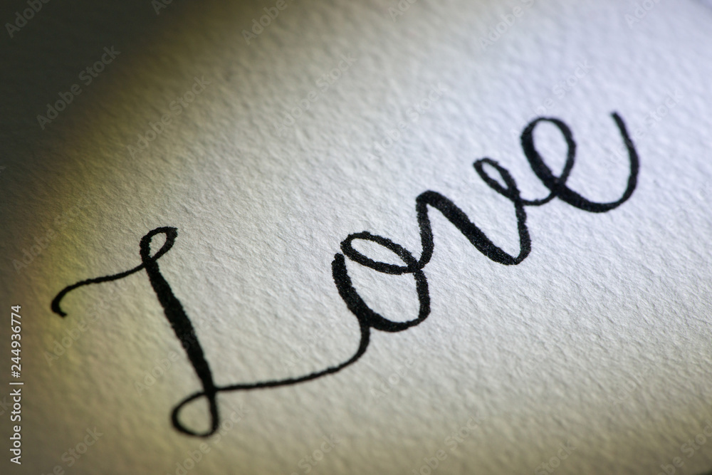 Love wording on paper, valentine's background Love wording on paper, valentine's background