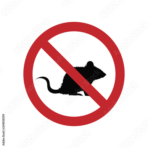 Mouse ban mark on a white background.