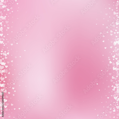 White heart love confettis. Valentine's day border © Begin Again