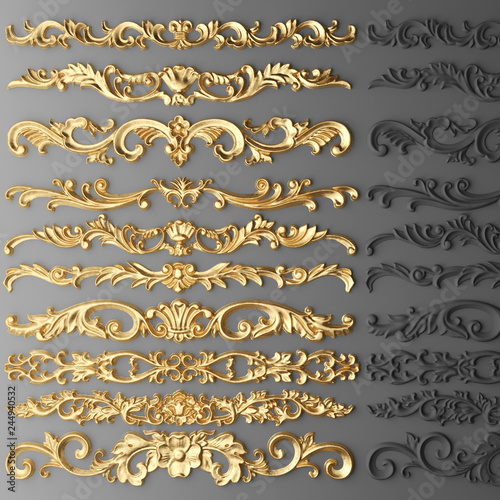 Gilded stucco, collection gold cartouche