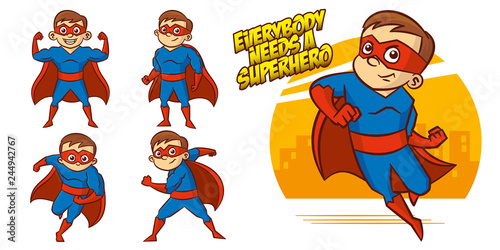 Superhero character Superheroes Set Vector illustration design