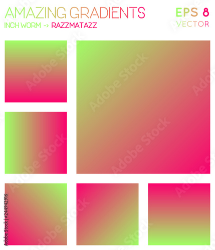 Colorful gradients in inchworm and razzmatazz color tones. Adorable gradient background, ravishing vector illustration.