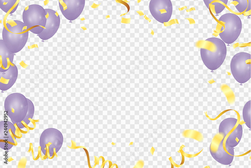 Color Glossy Balloons Background Illustration