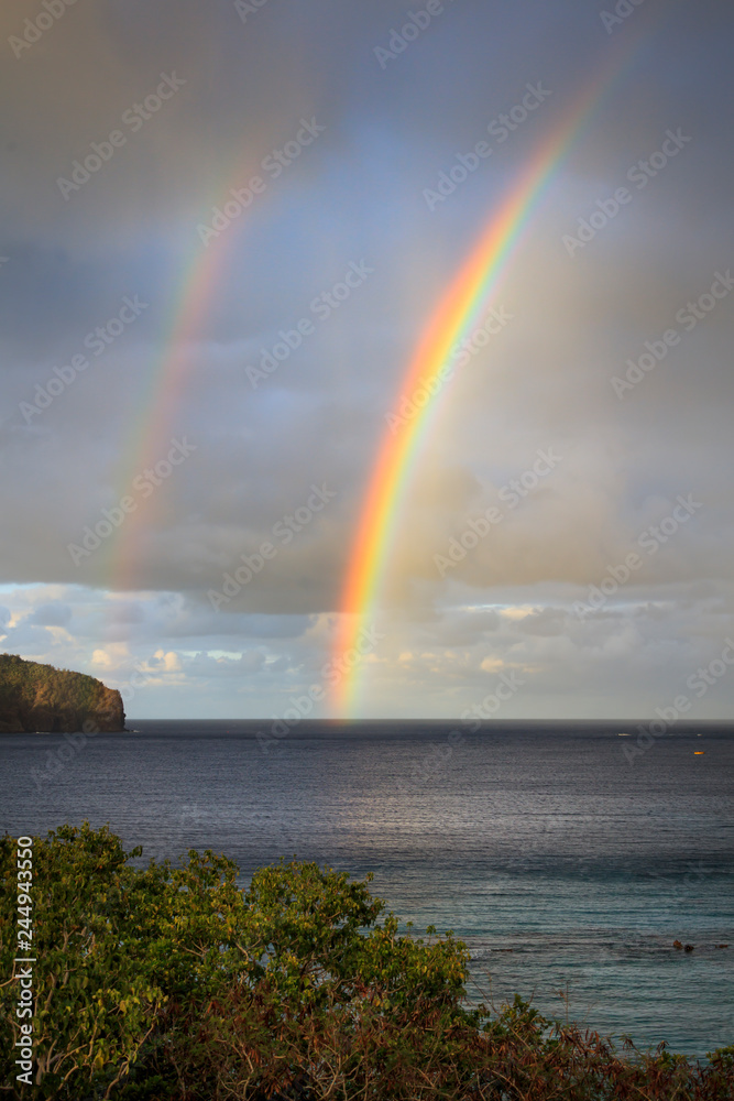 Rainbow rising from the sea
