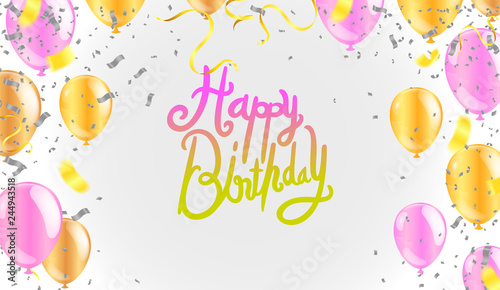 Happy Birthday typography vector design for greeting cards and poster with balloon, and design template for eps.10