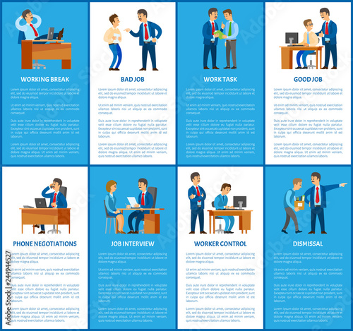 Boss and Work in Business Company Posters Set