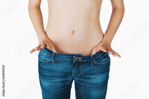 Abdomen of woman, diet