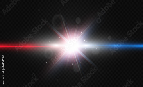 Two color light is isolated on transparent background. Vector illustration