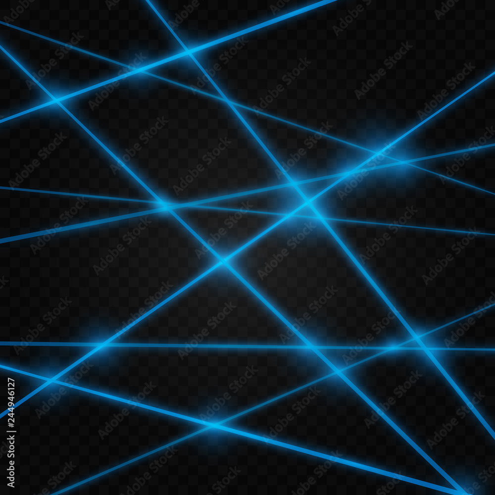 Set of abstract colors laser beam. Transparent is isolated on a black background. Vector illustration. Set of abstract colors laser beam. Transparent is isolated on a black background. Vector illustration.