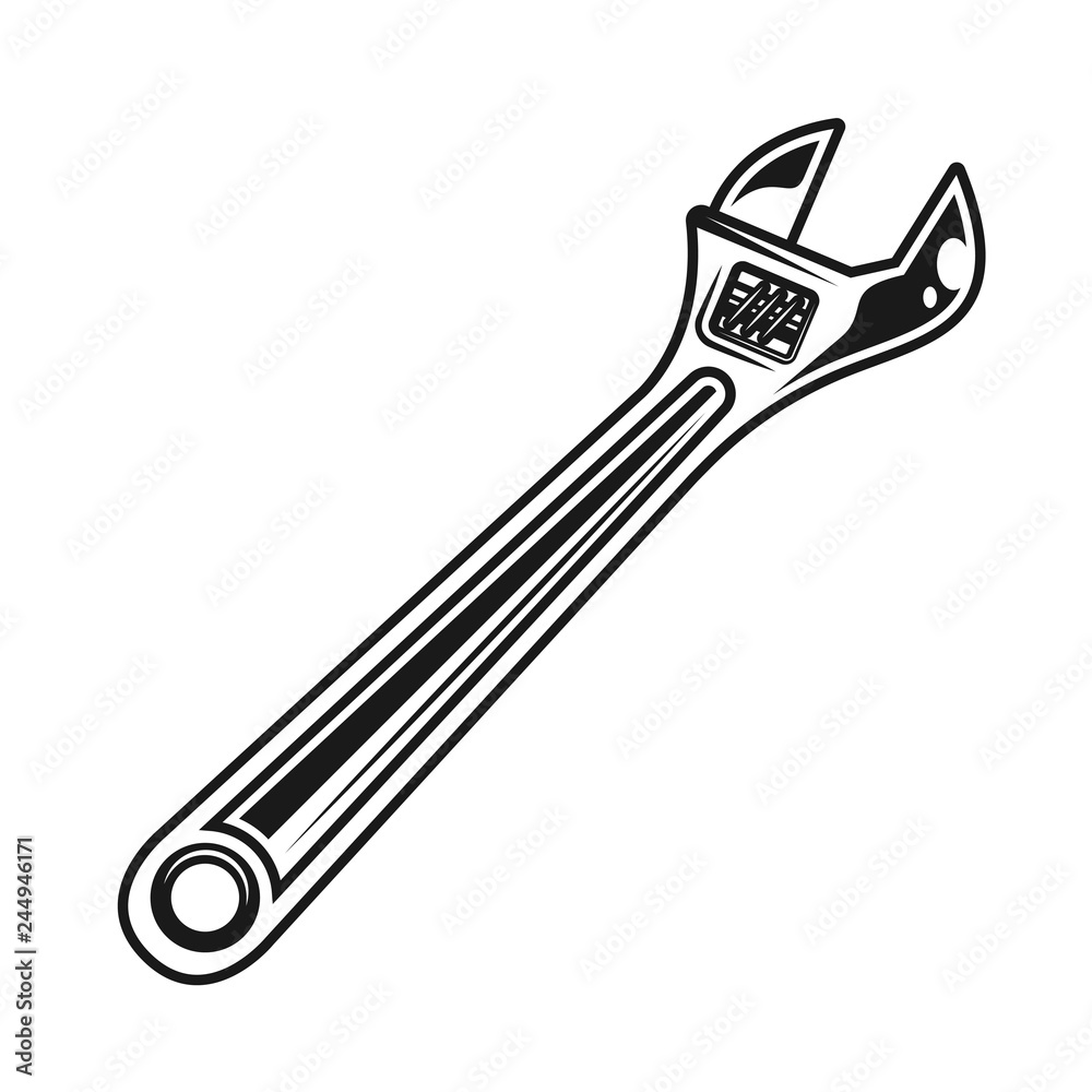 Pipe Wrench Vector Stock Illustration - Download Image Now