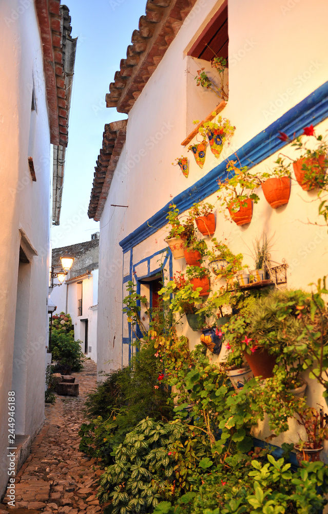 Obraz premium Castellar de la Frontera (Old Castellar) at sunset, a picturesque village in the Alcornocales Natural Park, province of Cadiz, Spain