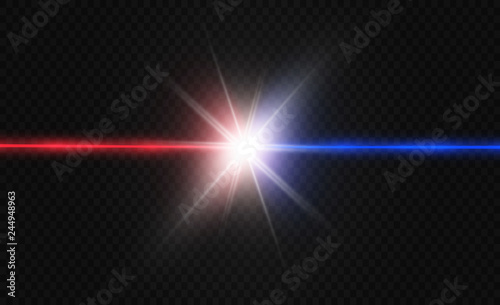 
Two color light is isolated on transparent background. Vector illustration