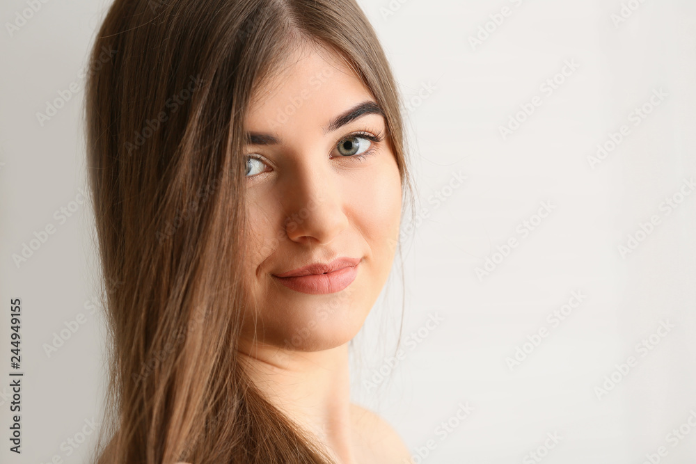 Portrait of young woman with beautiful long hair Portrait of young woman with beautiful long hair