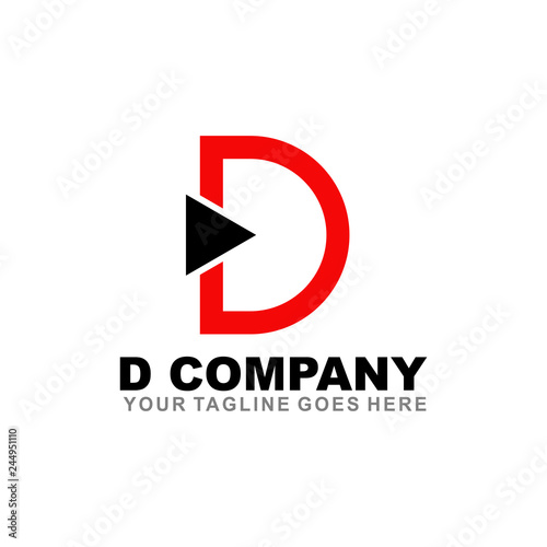 D letter logo design vector template