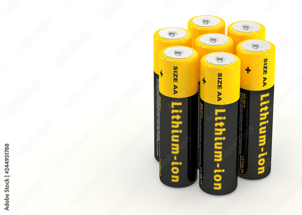 Lithium-ion Batteries - 3D Rendering Lithium-ion Batteries - 3D Rendering