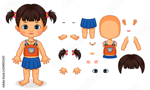 Assemble the girl illustration