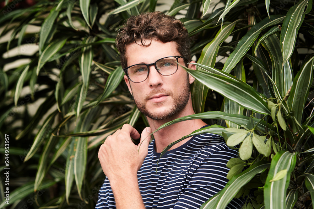 Thoughtful guy in glasses, portrait Thoughtful guy in glasses, portrait