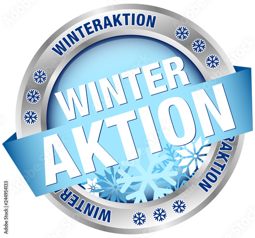 Button Banner "Winteraktion" blau/silber